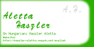aletta haszler business card